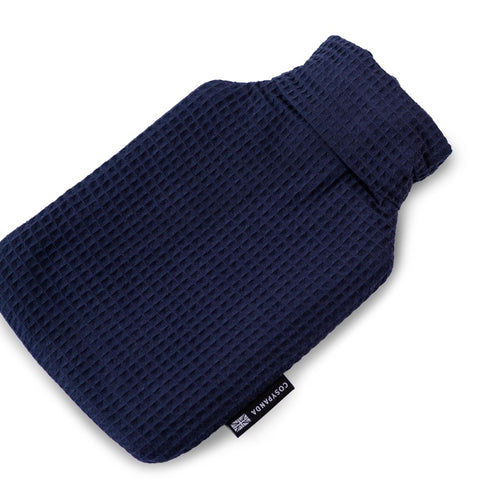 Navy Blue Waffle UK Made Hot Water Bottle