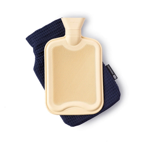 Navy Blue Waffle UK Made Hot Water Bottle