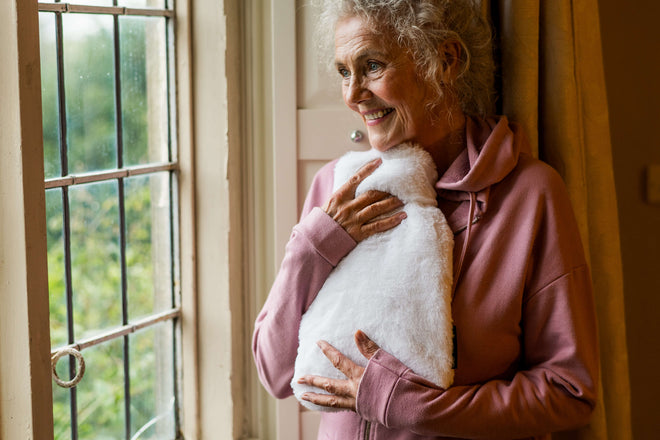 Silky Soft White Hot Water Bottle