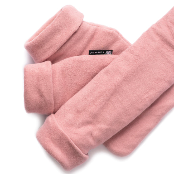 Triple Luxury Organic Cotton Pink Hot Water Bottle Gift Set